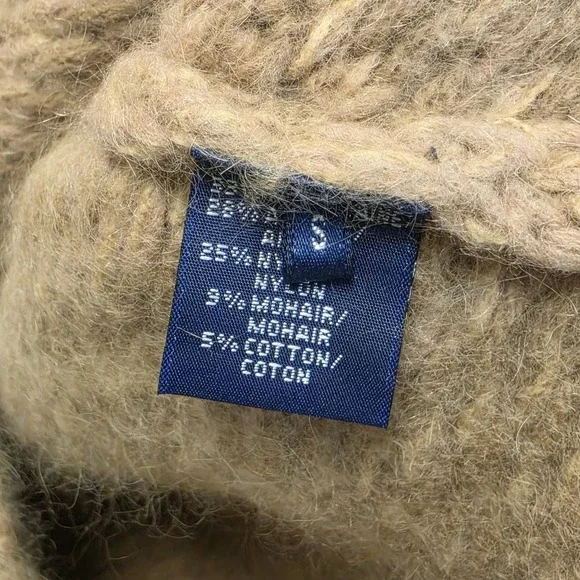 Ralph Lauren Sport Sweater Vest Women's M Brown Mohair Wool Blend Turtleneck - Picture 6 of 9